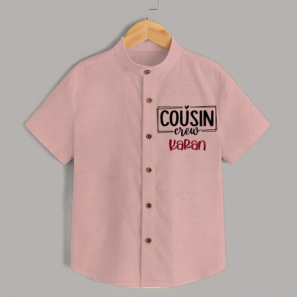 Cousin Vibes Only Shirt | Festive Wear for Babies - PEACH - 0 - 6 Months Old (Chest 23")