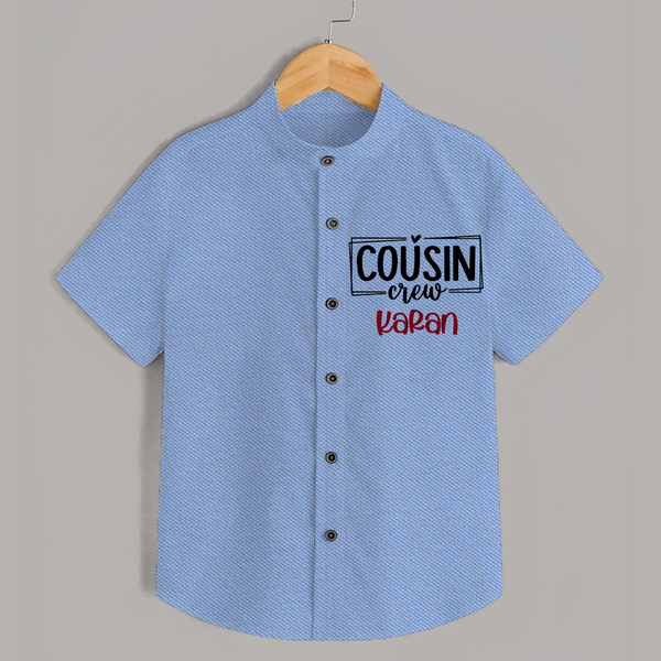 Cousin Vibes Only Shirt | Festive Wear for Babies - SKY BLUE - 0 - 6 Months Old (Chest 23")