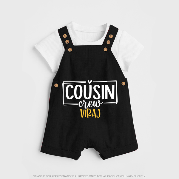 Cousin Vibes Only Dungaree Set | Festive Wear for Babies - BLACK - 0 - 5 Months Old (Chest 18")
