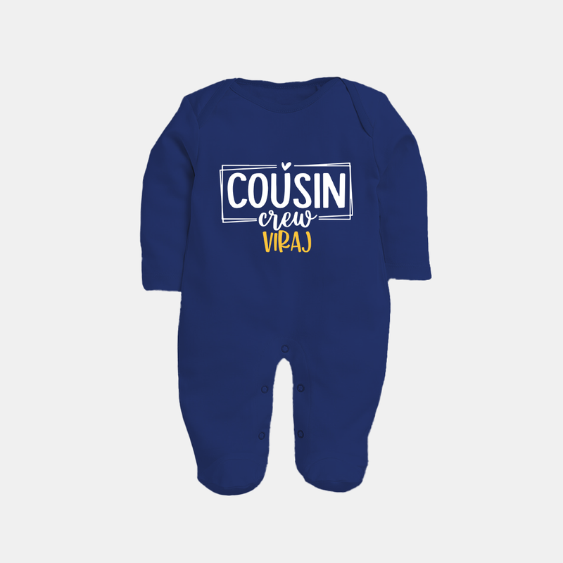 Cousin Vibes Only Sleep Suit / Full Sleeve Bodysuit | Festive Wear for Babies - NAVY BLUE - New Born (Chest 7.5")