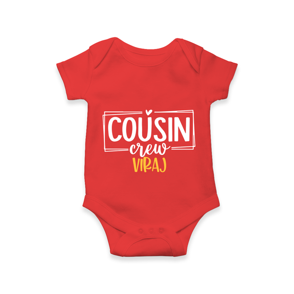 Cousin Vibes Only Romper / Onesie | Festive Wear for Babies - RED - New Born (Chest 14")