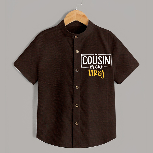 Cousin Vibes Only Shirt | Festive Wear for Babies - CHOCOLATE BROWN - 0 - 6 Months Old (Chest 23")