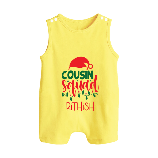Cousin Stars Romper Suit / Sleeveless Romper | Personalized Clothing for Infants - PASTEL YELLOW - 0 - 5 Months Old (Chest 18")