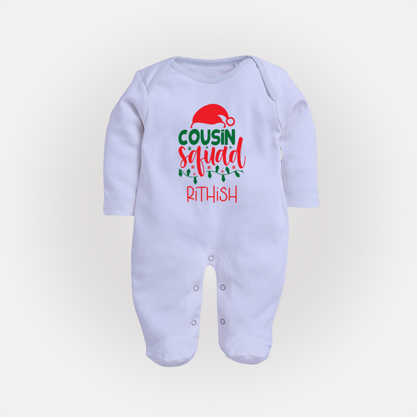 Cousin Stars Sleep Suit / Full Sleeve Bodysuit | Personalized Clothing for Infants - BABY BLUE - New Born (Chest 7.5")