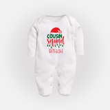 Cousin Stars Sleep Suit / Full Sleeve Bodysuit | Personalized Clothing for Infants - WHITE - New Born (Chest 7.5")