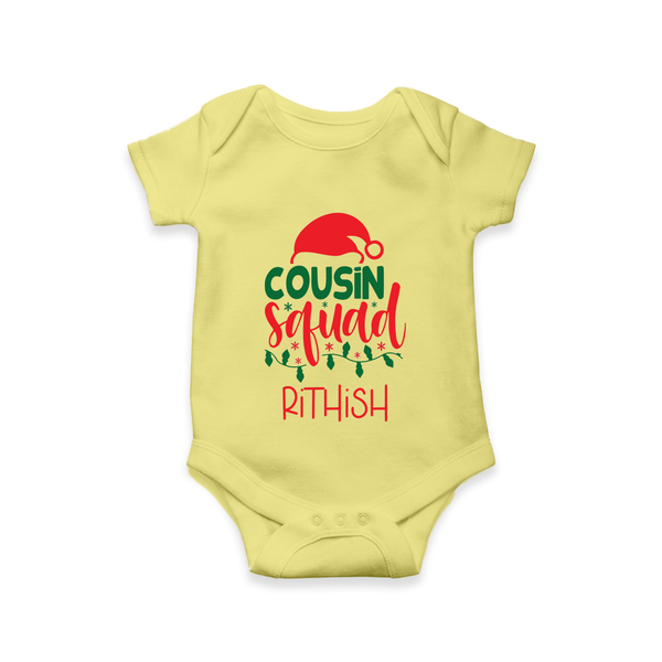 Cousin Stars Romper / Onesie | Personalized Clothing for Infants - PASTEL YELLOW - New Born (Chest 14")
