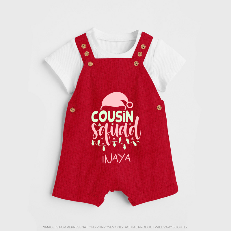 Cousin Stars Dungaree Set | Personalized Clothing for Infants - RED - 0 - 5 Months Old (Chest 18")