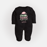 Cousin Stars Sleep Suit / Full Sleeve Bodysuit | Personalized Clothing for Infants - BLACK - New Born (Chest 7.5")