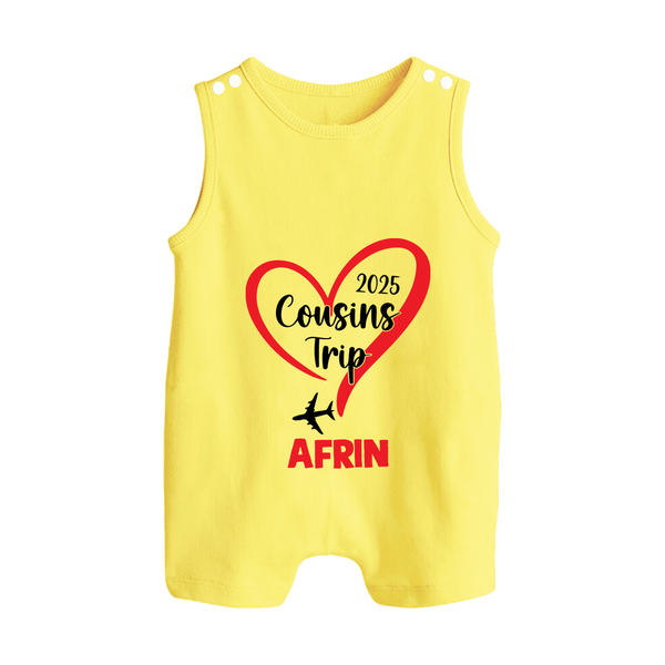 Cousin Delight Romper Suit / Sleeveless Romper | Customizable Baby Apparel - PASTEL YELLOW - 0 - 5 Months Old (Chest 18")