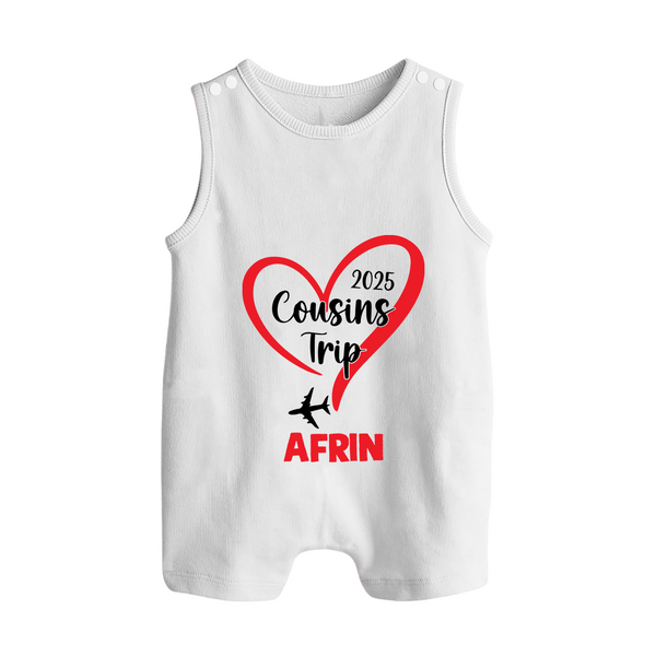 Cousin Delight Romper Suit / Sleeveless Romper | Customizable Baby Apparel - WHITE - 0 - 5 Months Old (Chest 18")