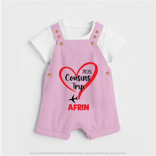 Cousin Delight Dungaree Set | Customizable Baby Apparel - BABY PINK - 0 - 5 Months Old (Chest 18")