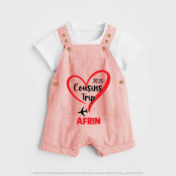 Cousin Delight Dungaree Set | Customizable Baby Apparel - PEACH - 0 - 5 Months Old (Chest 18")