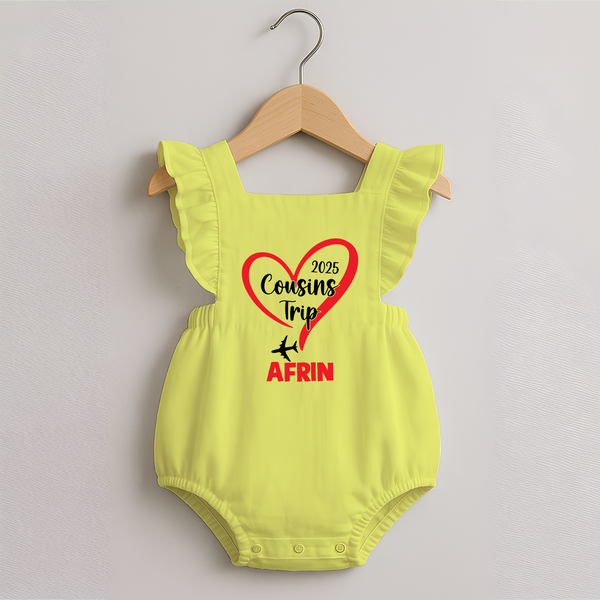 Cousin Delight Frock Romper | Customizable Baby Apparel - PASTEL YELLOW - 0 - 3 Months Old (Chest 19")
