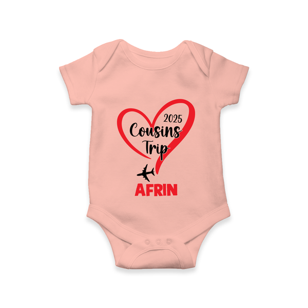 Cousin Delight Romper / Onesie | Customizable Baby Apparel - PEACH - New Born (Chest 14")