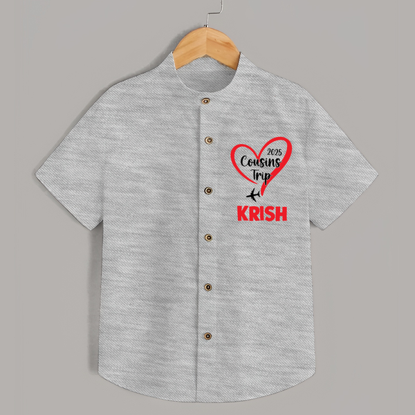 Cousin Delight Shirt | Customizable Baby Apparel - GREY - 0 - 6 Months Old (Chest 23")
