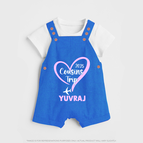 Cousin Delight Dungaree Set | Customizable Baby Apparel - COBALT BLUE - 0 - 5 Months Old (Chest 18")