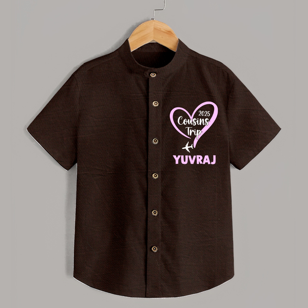 Cousin Delight Shirt | Customizable Baby Apparel - CHOCOLATE BROWN - 0 - 6 Months Old (Chest 23")