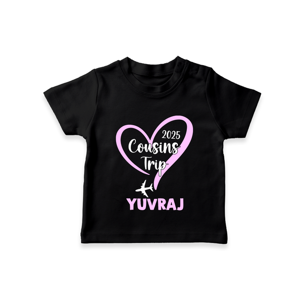 Cousin Delight T-Shirt | Customizable Baby Apparel - BLACK - 0-5 Months Old (Chest 17")