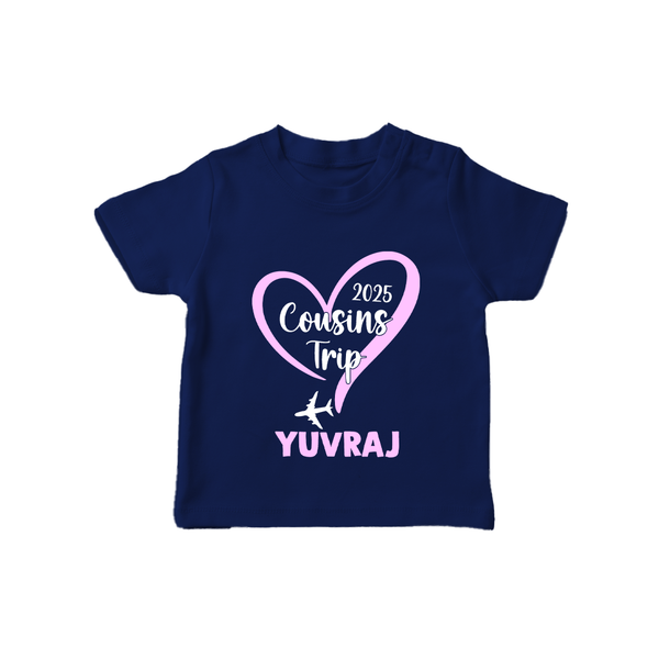 Cousin Delight T-Shirt | Customizable Baby Apparel - NAVY BLUE - 0-5 Months Old (Chest 17")