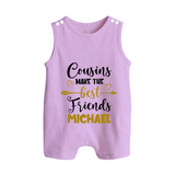 Cousin Cuties Romper Suit / Sleeveless Romper | Soft Cotton Matching Outfits - LILAC - 0 - 5 Months Old (Chest 18")