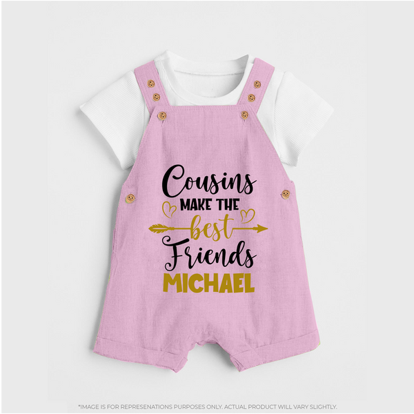 Cousin Cuties Dungaree Set | Soft Cotton Matching Outfits - BABY PINK - 0 - 5 Months Old (Chest 18")