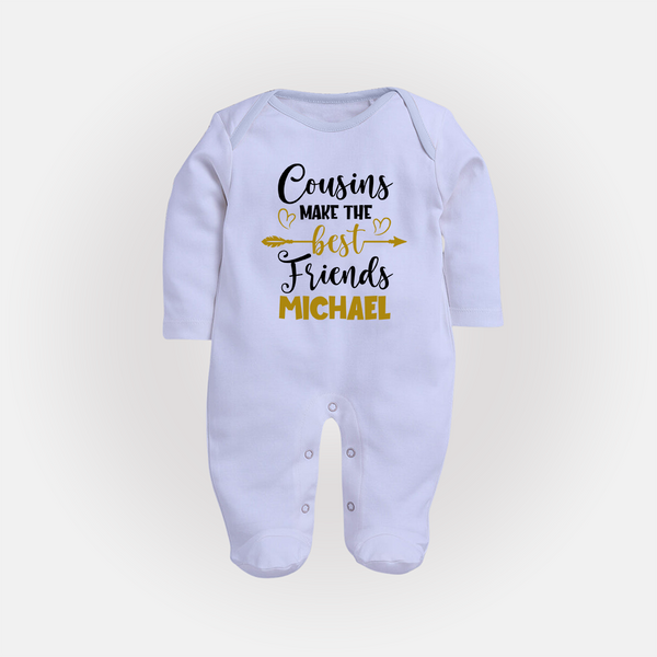 Cousin Cuties Sleep Suit / Full Sleeve Bodysuit | Soft Cotton Matching Outfits - BABY BLUE - New Born (Chest 7.5")