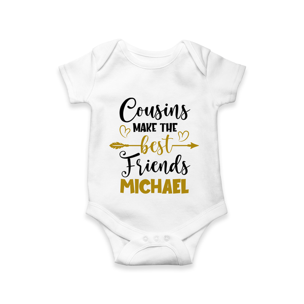 Cousin Cuties Romper / Onesie | Soft Cotton Matching Outfits - WHITE - New Born (Chest 14")