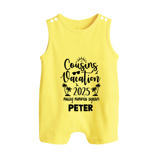 Cousin Adventures Romper Suit / Sleeveless Romper Outfit | Soft and Breathable - PASTEL YELLOW - 0 - 5 Months Old (Chest 18")