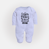 Cousin Adventures Sleep Suit / Full Sleeve Bodysuit Outfit | Soft and Breathable - BABY BLUE - New Born (Chest 7.5")