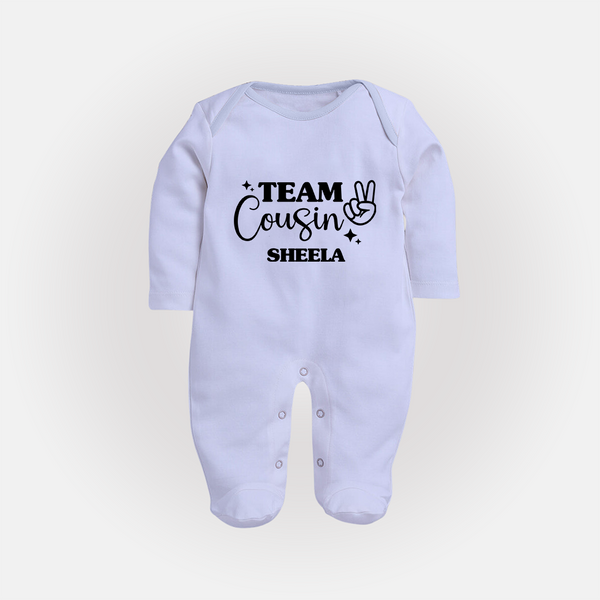Cousin Circle Sleep Suit / Full Sleeve Bodysuit | Matching Outfits for Little Ones - BABY BLUE - New Born (Chest 7.5")