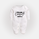 Cousin Circle Sleep Suit / Full Sleeve Bodysuit | Matching Outfits for Little Ones - WHITE - New Born (Chest 7.5")