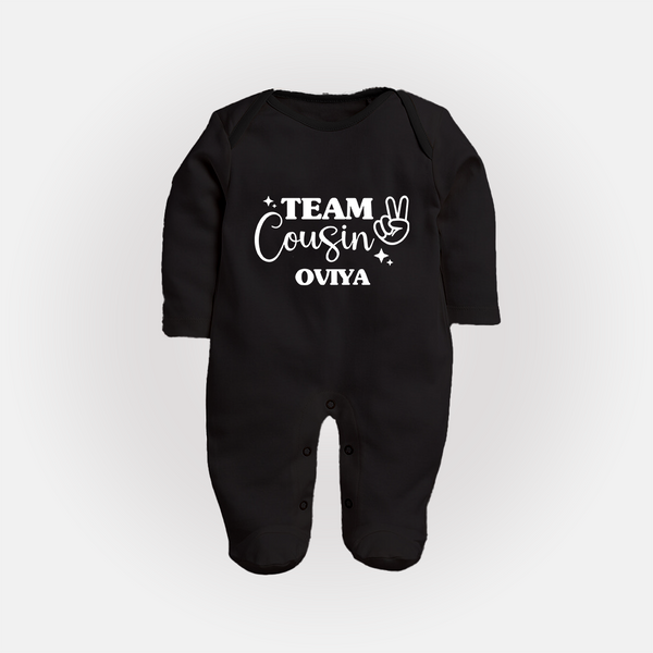 Cousin Circle Sleep Suit / Full Sleeve Bodysuit | Matching Outfits for Little Ones - BLACK - New Born (Chest 7.5")