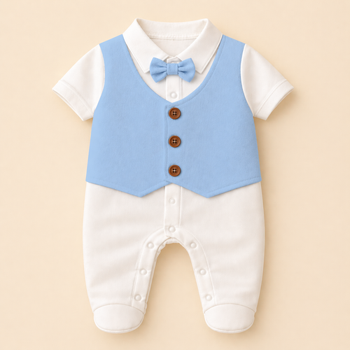 Adorable Waistcoat Romper | Classic Formal Outfit for Little Ones