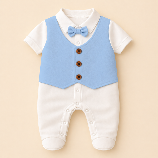 Adorable Waistcoat Romper | Classic Formal Outfit for Little Ones
