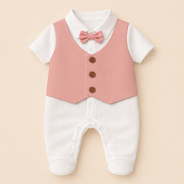 Adorable Waistcoat Romper | Classic Formal Outfit for Little Ones