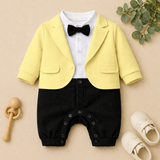 Charming Tuxedo Romper – Elegant Formal Outfit for Little Ones