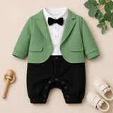 Charming Tuxedo Romper – Elegant Formal Outfit for Little Ones