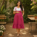 Berry Blush Vertical Stripes Maternity Dress Collection