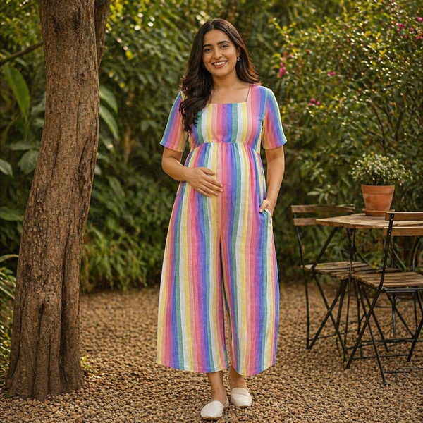 Rainbow Stripe Muslin Maternity collection