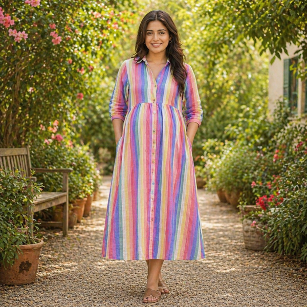 Rainbow Stripe Muslin Maternity collection
