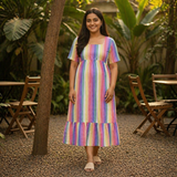 Rainbow Stripe Muslin Maternity collection