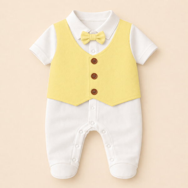 Adorable Waistcoat Romper | Classic Formal Outfit for Little Ones