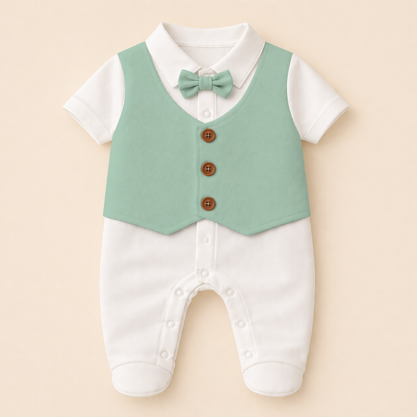 Adorable Waistcoat Romper | Classic Formal Outfit for Little Ones