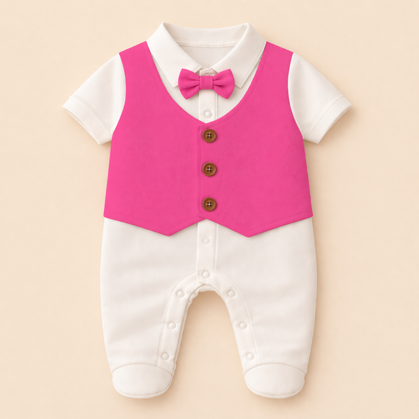 Adorable Waistcoat Romper | Classic Formal Outfit for Little Ones