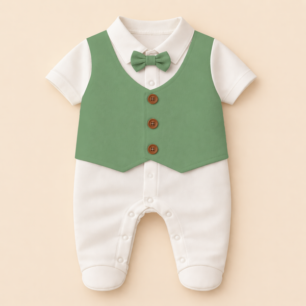 Adorable Waistcoat Romper | Classic Formal Outfit for Little Ones