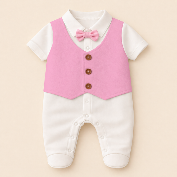 Adorable Waistcoat Romper | Classic Formal Outfit for Little Ones