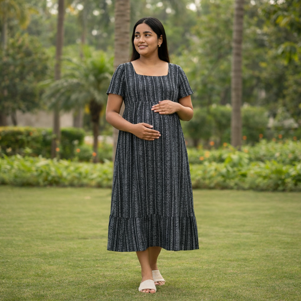 Ebony Lineart Cotton Customised Maternity Wear.