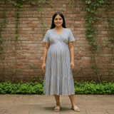 Indigo Breeze Stripe Cotton Customised  Maternity Wear Collection