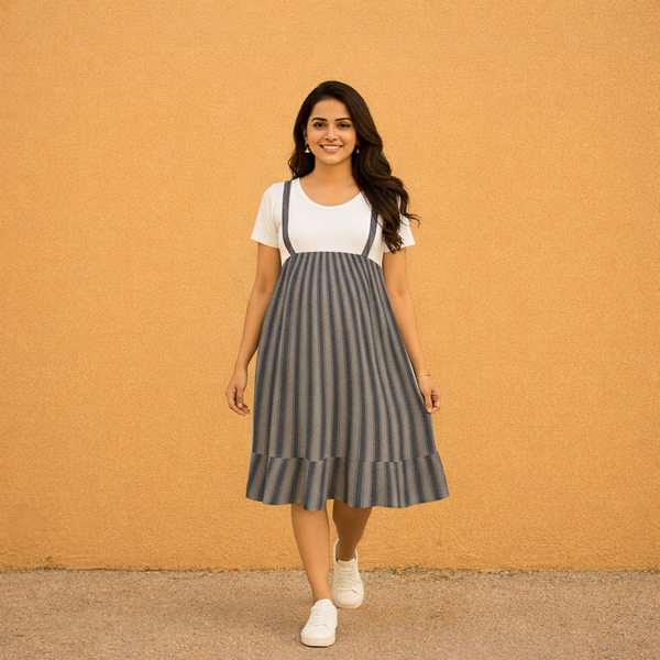 Muted Blue-Grey Stripes Customised Maternity Collection