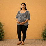 Muted Blue-Grey Stripes Customised Maternity Collection